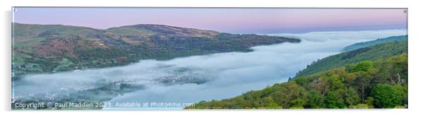 Llyn Padarn Cloud Inversion Panorama Acrylic by Paul Madden