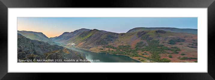 Llyn Peris panorama Framed Mounted Print by Paul Madden