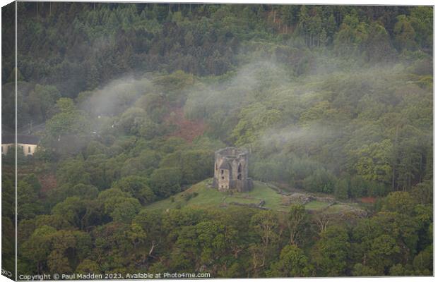 Morning mist at Dolbadarn Castle Canvas Print by Paul Madden