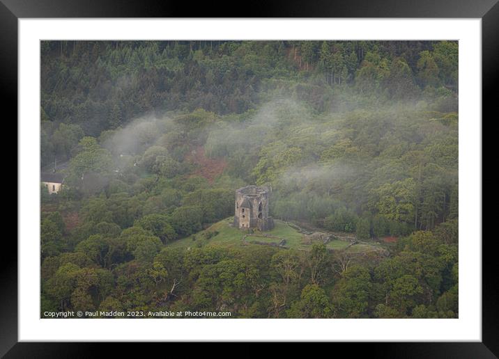 Morning mist at Dolbadarn Castle Framed Mounted Print by Paul Madden