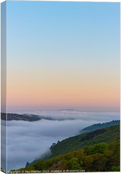 Sunrise Cloud Inversion At Llyn Padarn Canvas Print by Paul Madden