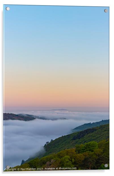 Sunrise Cloud Inversion At Llyn Padarn Acrylic by Paul Madden