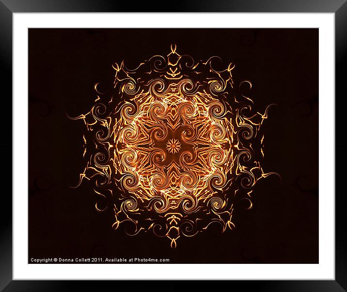Golden Pattern Framed Mounted Print by Donna Collett