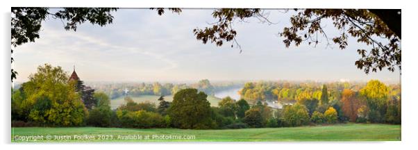 Panoramic view of the Thames from Richmond Hill Acrylic by Justin Foulkes