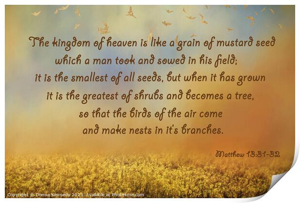 Parable of the Mustard Seed Print by Donna Kennedy