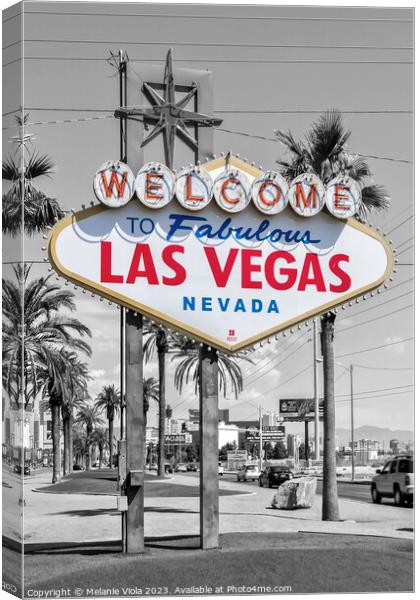 LAS VEGAS Sign | colorkey Canvas Print by Melanie Viola