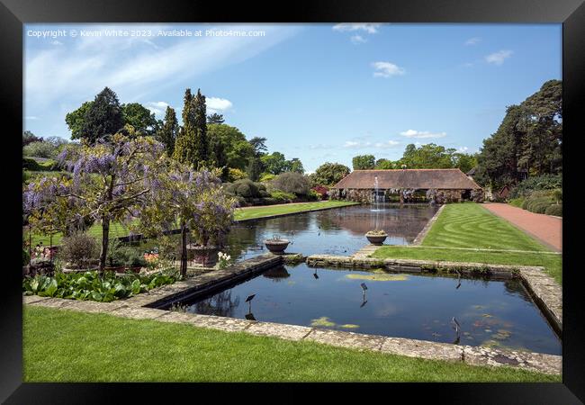 Ponds view from old building at Wisley Gardens Framed Print by Kevin White