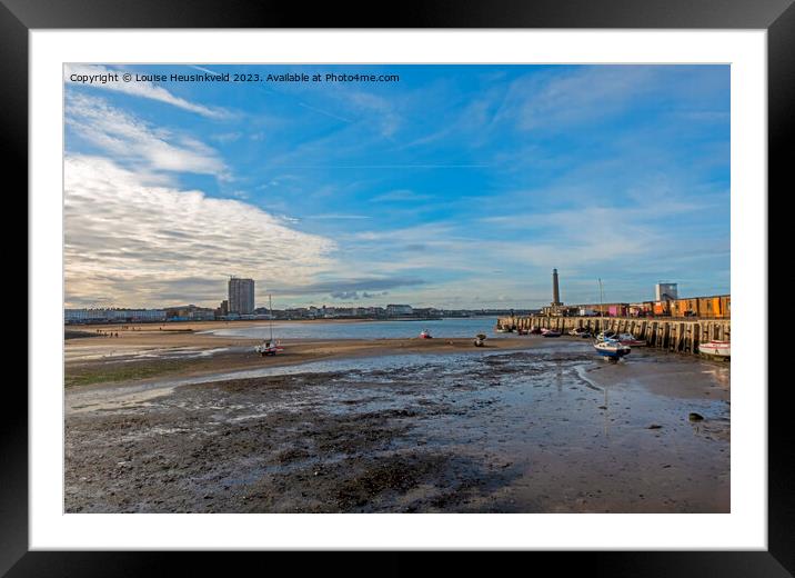 Margate Harbour Arm at Low Tide Framed Mounted Print by Louise Heusinkveld