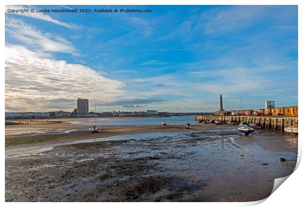 Margate Harbour Arm at Low Tide Print by Louise Heusinkveld