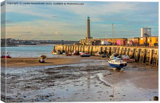 Margate Harbour Arm at Low Tide Canvas Print by Louise Heusinkveld