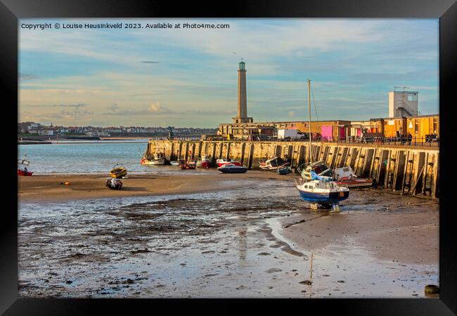 Margate Harbour Arm at Low Tide Framed Print by Louise Heusinkveld