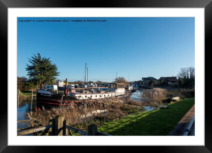 Dutch Barge moored at Town Quay, Sandwich, Kent Framed Mounted Print by Louise Heusinkveld
