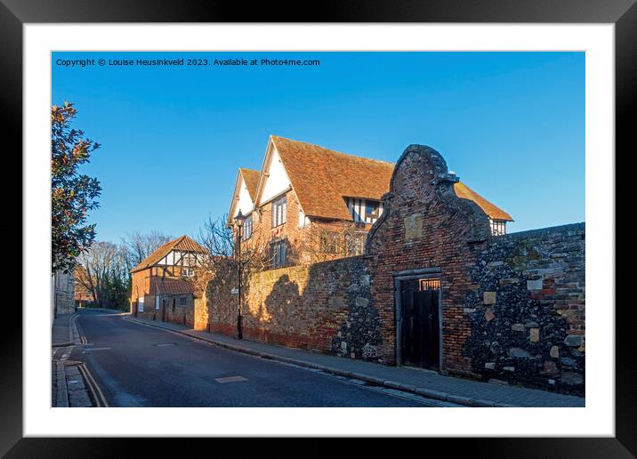 Old Kings House and Lodging, Strand Street, Sandwich, Kent Framed Mounted Print by Louise Heusinkveld