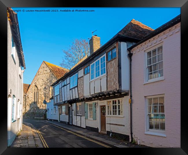 Historic houses on Church Street, St Marys, Sandwich, Kent Framed Print by Louise Heusinkveld