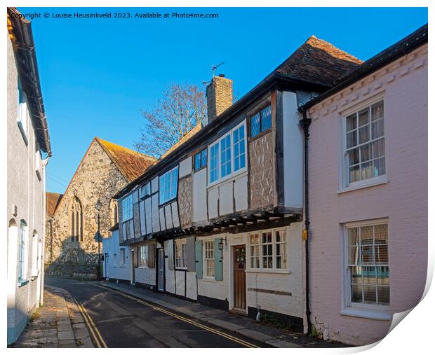 Historic houses on Church Street, St Marys, Sandwich, Kent Print by Louise Heusinkveld
