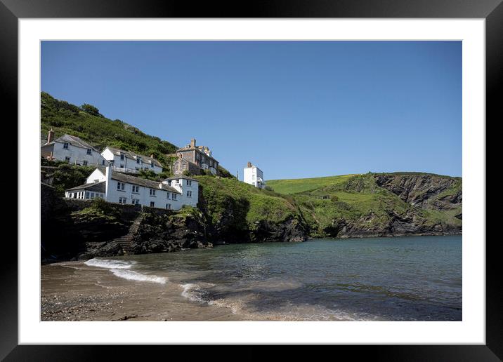 Doc Martin  House,  Port Isaac  Framed Mounted Print by kathy white