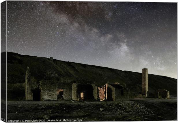 Old Gang Smelt Mill under the Milky Way Canvas Print by Paul Clark