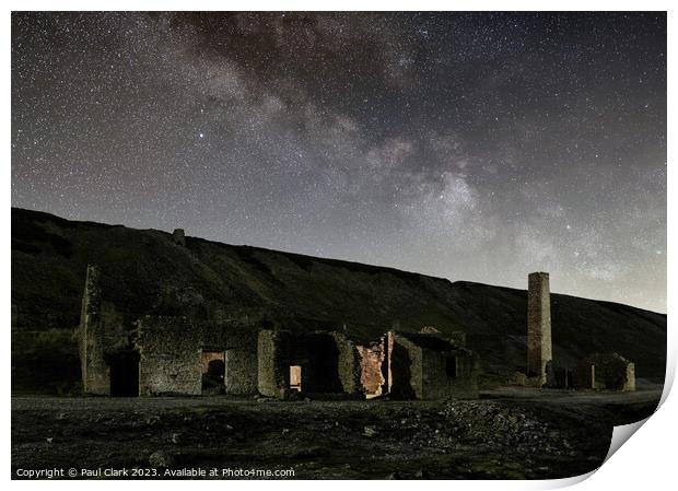 Old Gang Smelt Mill under the Milky Way Print by Paul Clark