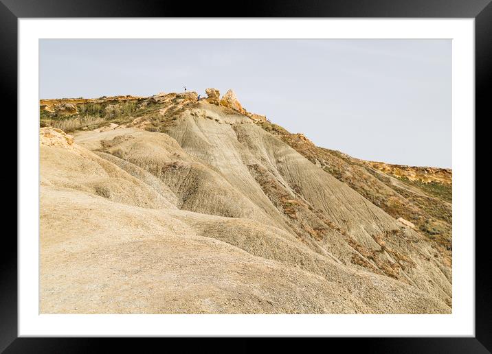 Tourists climbing on the lunar landscape Framed Mounted Print by Jason Wells