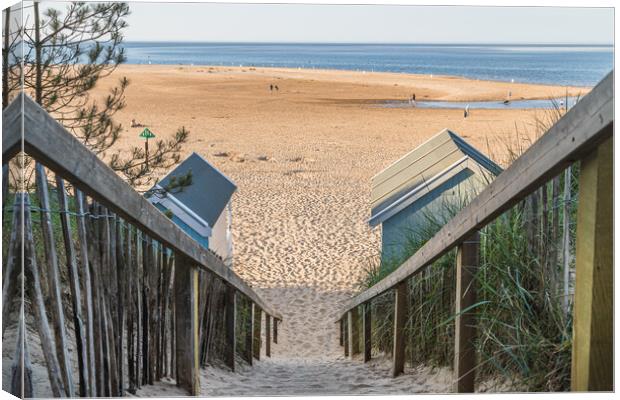 Steps down to the beach huts Canvas Print by Jason Wells