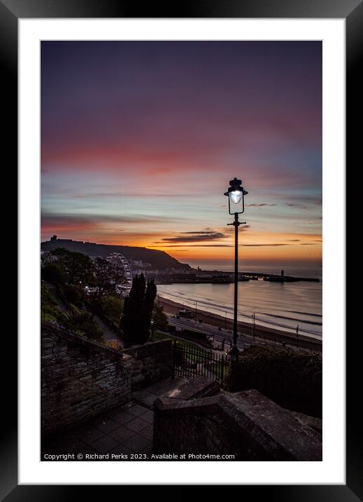 Portrait of Scarborough Sunrise Framed Mounted Print by Richard Perks