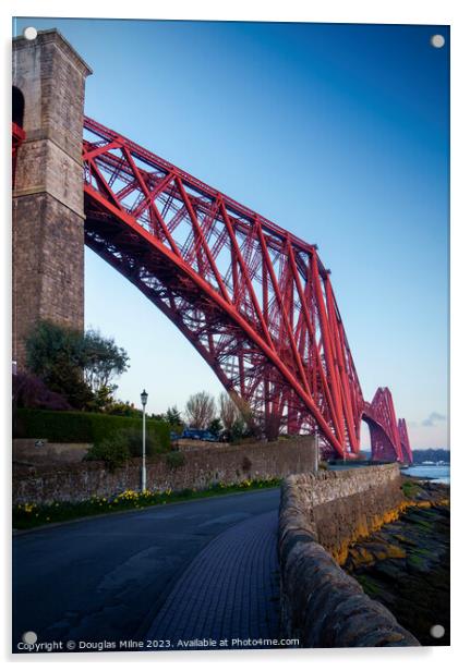 The Forth Bridge from North Queensferry Acrylic by Douglas Milne