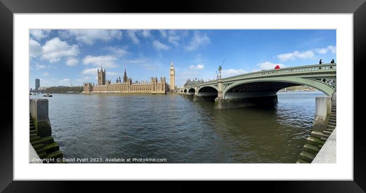Parliament And Westminster Bridge Panorama Framed Mounted Print by David Pyatt