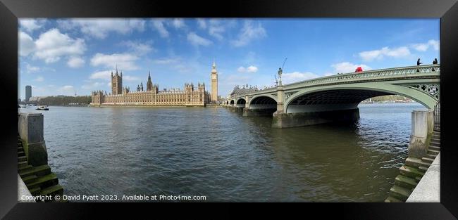 Parliament And Westminster Bridge Panorama Framed Print by David Pyatt