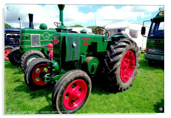 Powerful Vintage Tractor at Cromford Steam Rally Acrylic by john hill