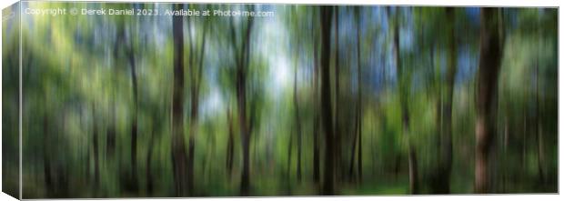 Abstract Blurry Trees Canvas Print by Derek Daniel
