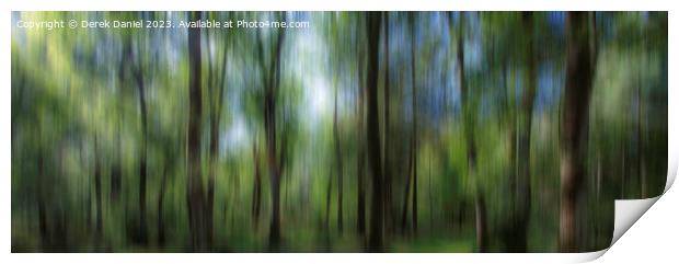 Abstract Blurry Trees Print by Derek Daniel