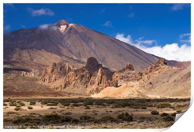 Mt Teide, Tenerife, Canary Islands Print by Justin Foulkes