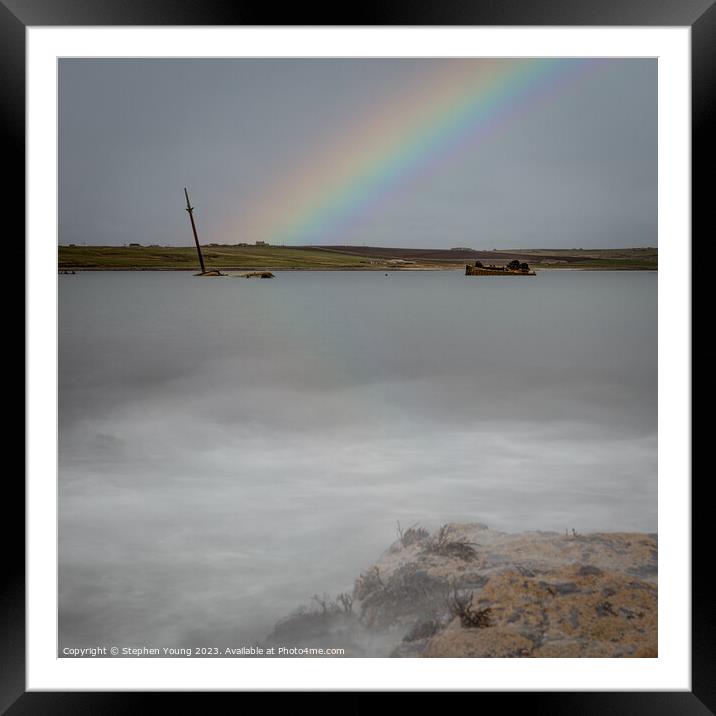 Sunken Ships at Scapa Flow, Orkney, Scotland Framed Mounted Print by Stephen Young
