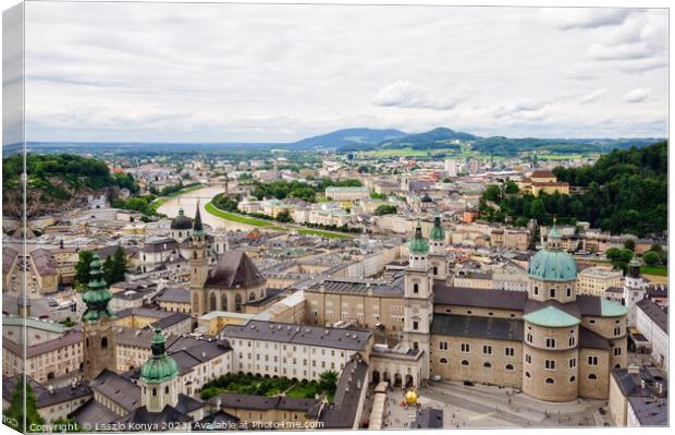 View from the Hohensalzburg Castle - Salzburg Canvas Print by Laszlo Konya
