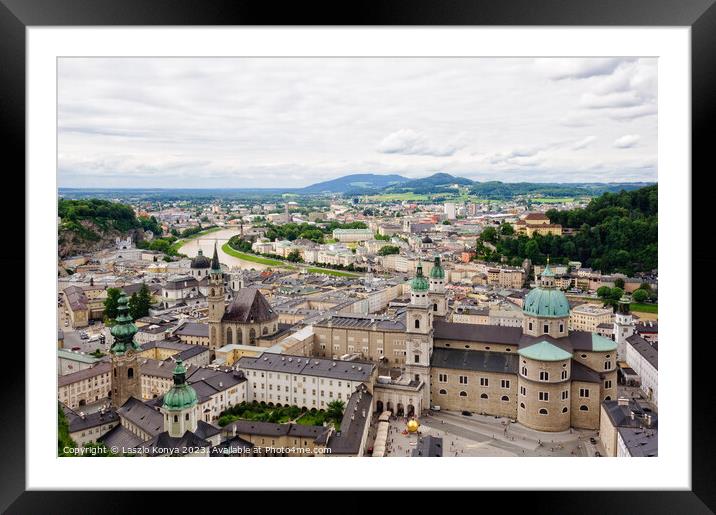 View from the Hohensalzburg Castle - Salzburg Framed Mounted Print by Laszlo Konya