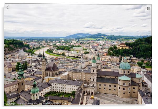View from the Hohensalzburg Castle - Salzburg Acrylic by Laszlo Konya