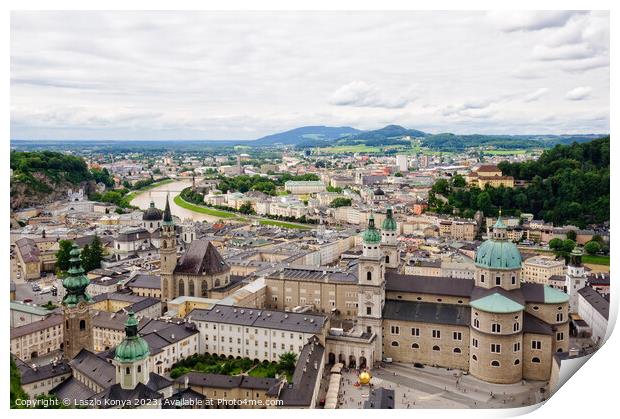 View from the Hohensalzburg Castle - Salzburg Print by Laszlo Konya