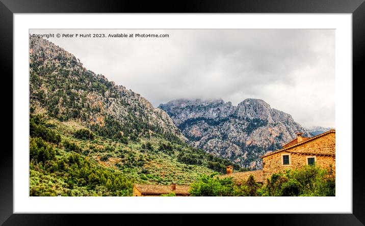 The Mountains At Fornalutx Mallorca Framed Mounted Print by Peter F Hunt