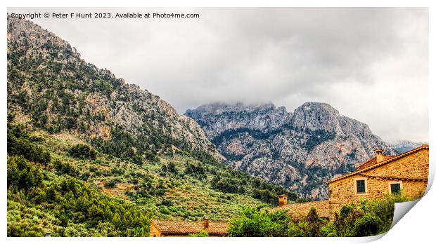 The Mountains At Fornalutx Mallorca Print by Peter F Hunt