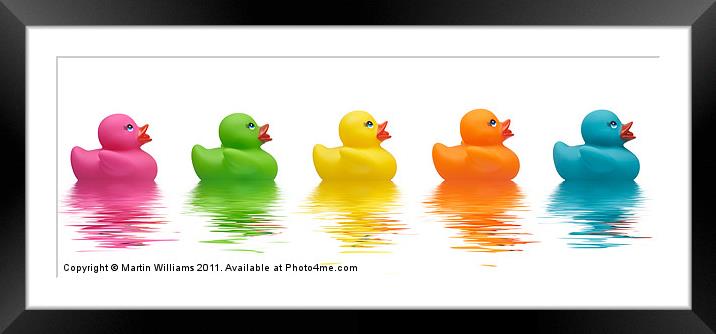 Five Rubber Ducks Framed Mounted Print by Martin Williams