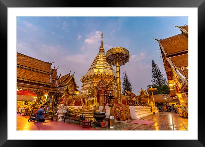 Temple Chiang Mai Framed Mounted Print by peter schickert