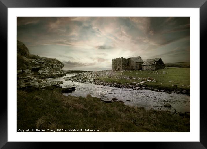 Forgotten Serenity: Scottish Coastline at Sunset Framed Mounted Print by Stephen Young