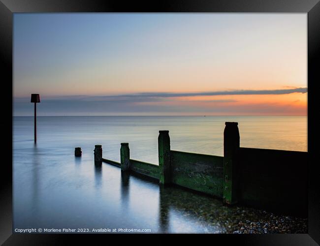 Serene Sunrise over Whitstable Sea Framed Print by Morlene Fisher