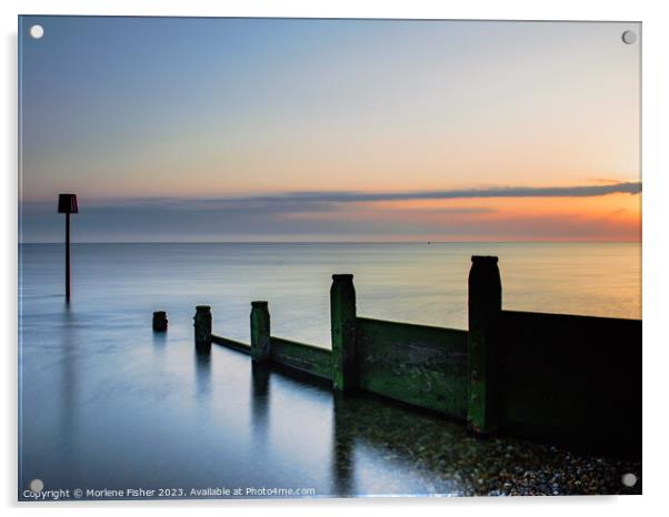 Serene Sunrise over Whitstable Sea Acrylic by Morlene Fisher