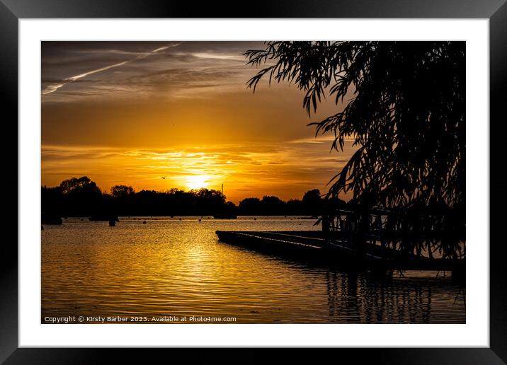 Sunset over the river Framed Mounted Print by Kirsty Barber