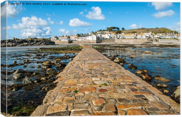 Marazion as seen from St Michaels Mount Cornwall  Canvas Print by Nick Jenkins