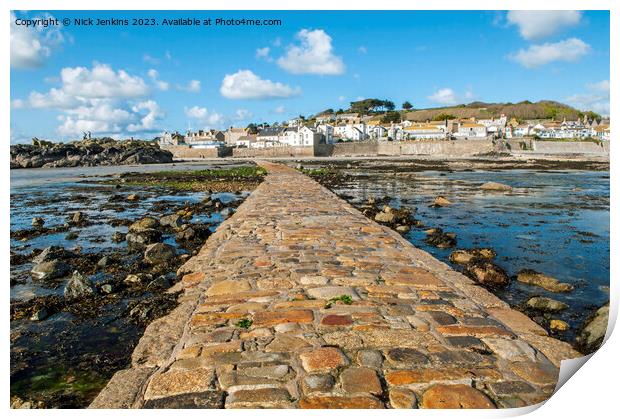 Marazion as seen from St Michaels Mount Cornwall  Print by Nick Jenkins