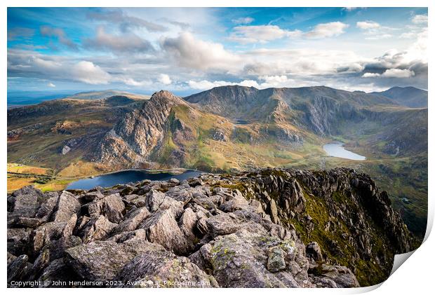 Tryfan and the Snowdonia mountains Print by John Henderson