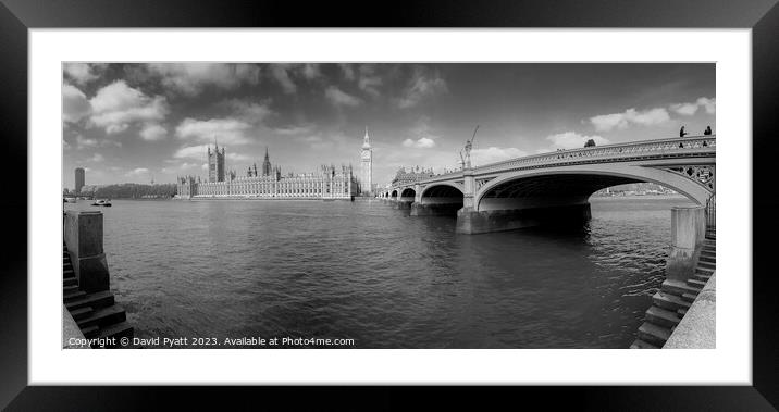 Westminster London Panorama Framed Mounted Print by David Pyatt
