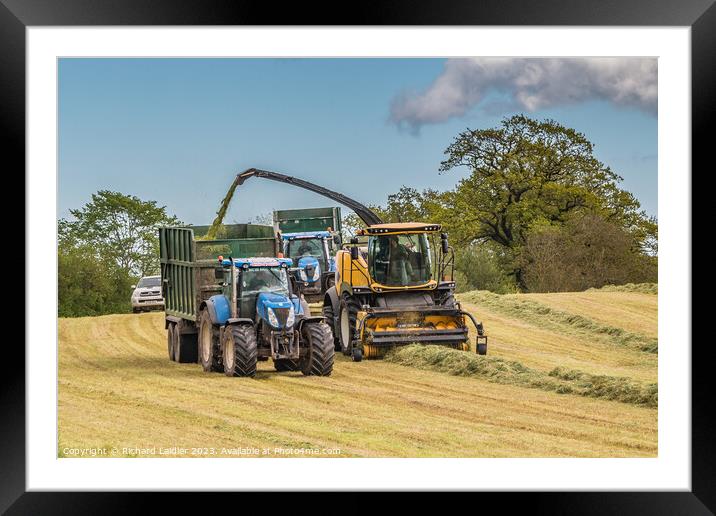 Silage Making Near Ovington (3) Framed Mounted Print by Richard Laidler